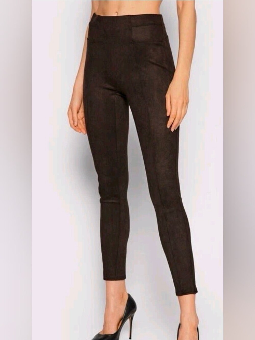 SPANX Faux Suede High Waisted Leggings Rich Caramel Brown Med 20322R